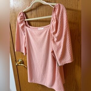 LC Lauren Conrad Blush Textured Top